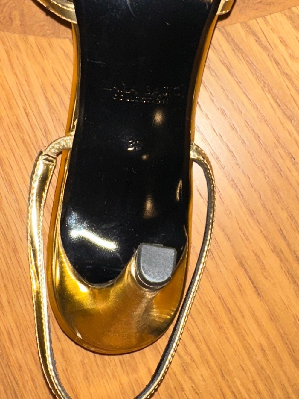 Zara Basic Collection Gold Metallic Slingback Sandals - Picture 9 of 10